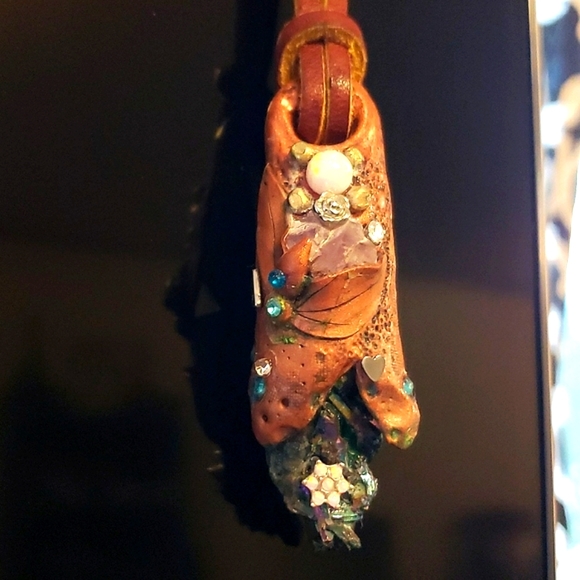 OPAL AMETHYST TITANIUM DRUZY AMULET CRYSTAL LEATHER NECKLACE HANDMADE☆OOAK BOHO - Picture 13 of 17